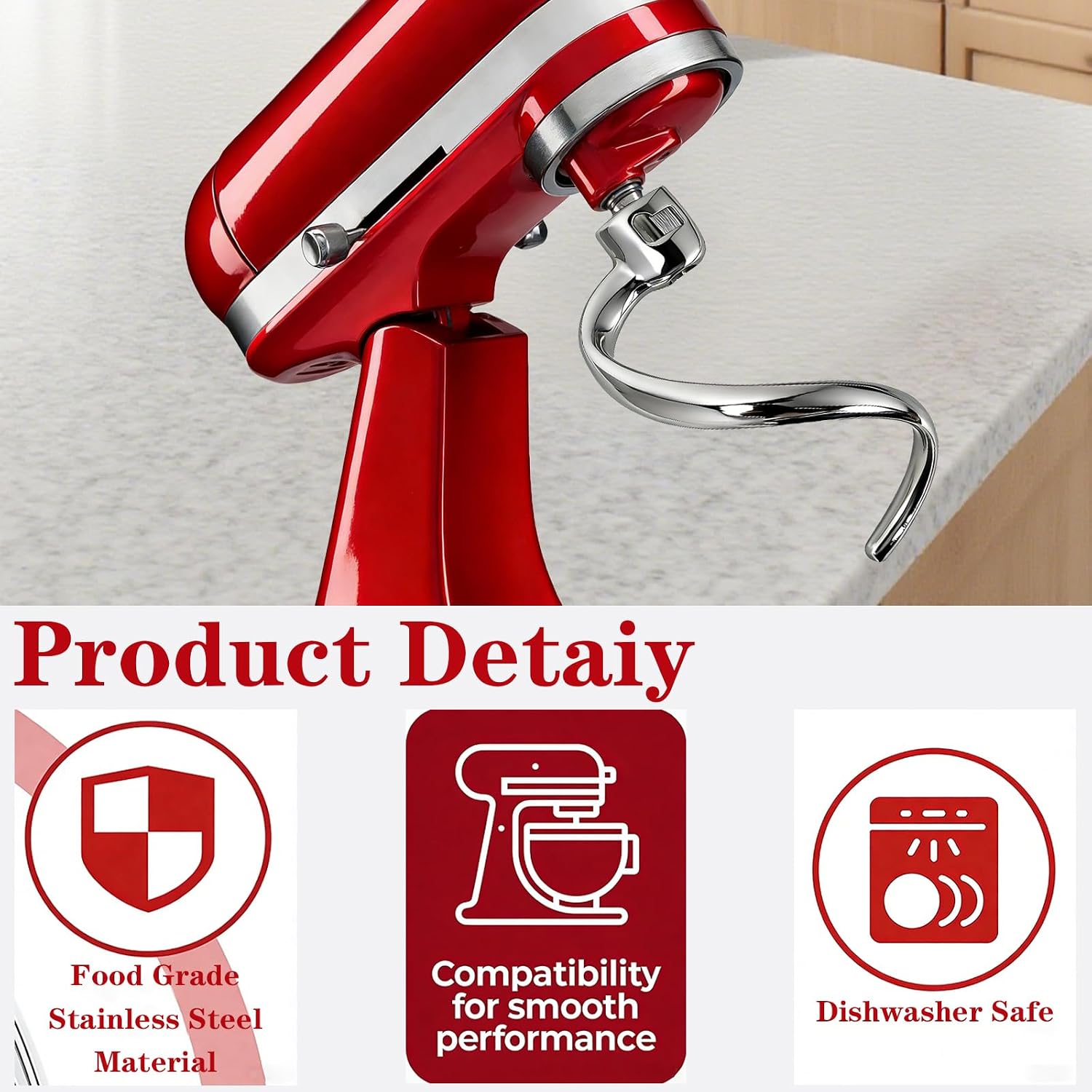 Edelstahl-Spiralknethaken für  – Kitchenaid Mixer Hand Mixer Bewertung und Preis